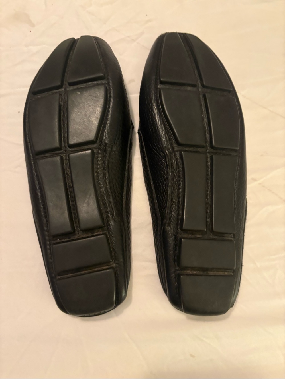 Prada Black Pebbled Leather Penny Loafers for Women - Picture 2 of 5